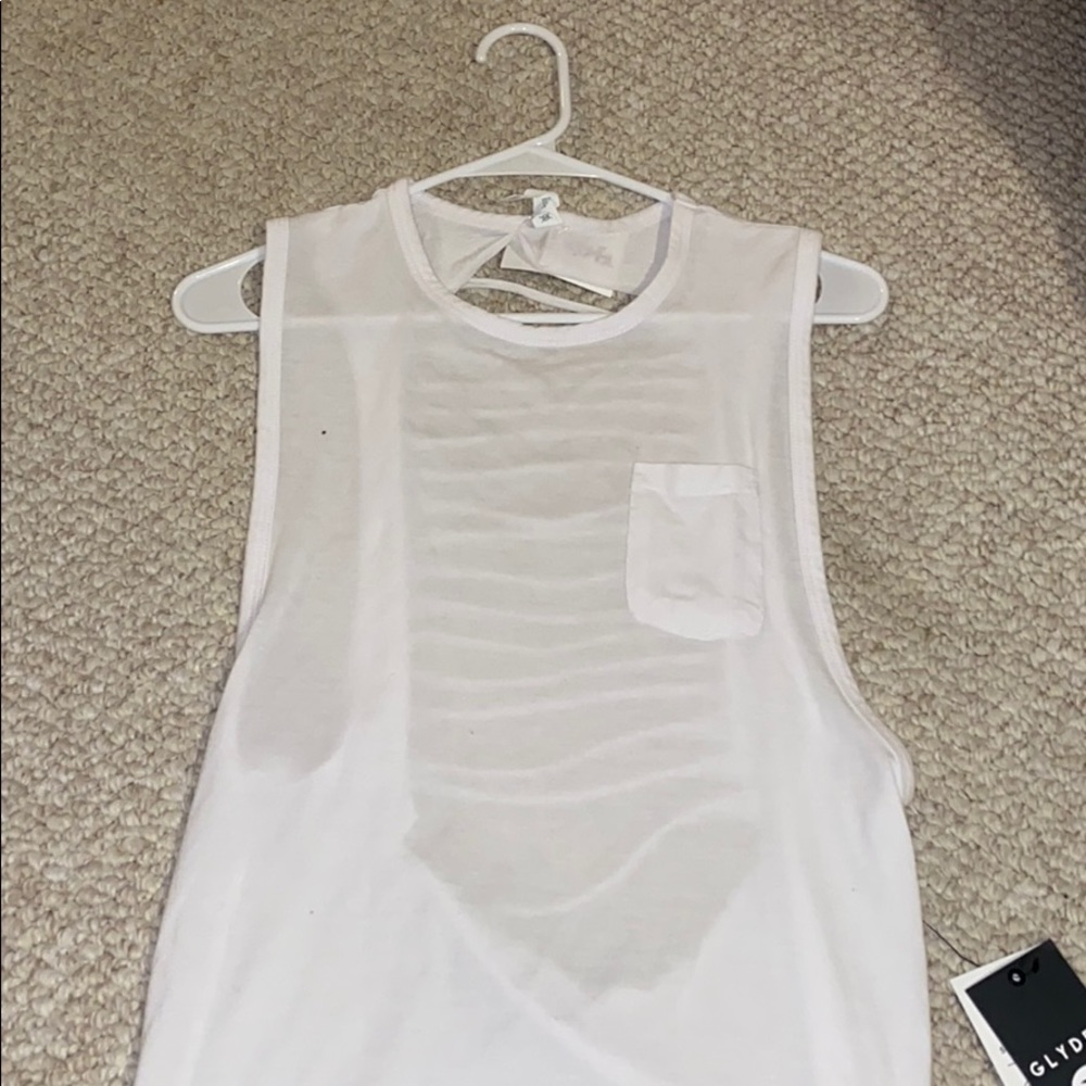 White Cutout Tank Top